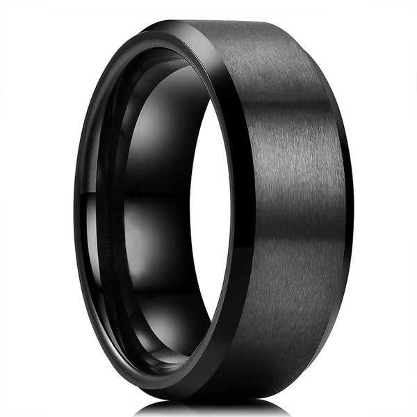 Sleek black men's ring