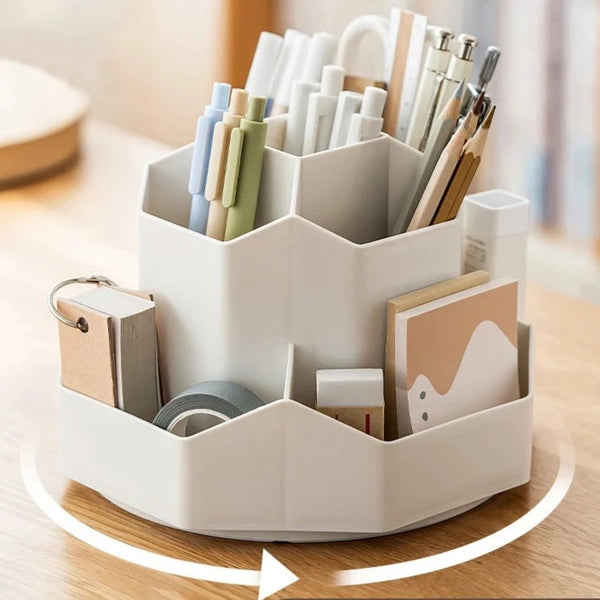 Rotating desk organizer for pens