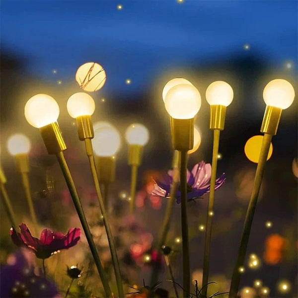 Solar-powered firefly lights for outdoors (2 pieces)