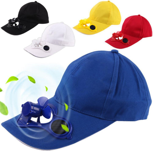 Baseball Cap with Solar-Powered Fan