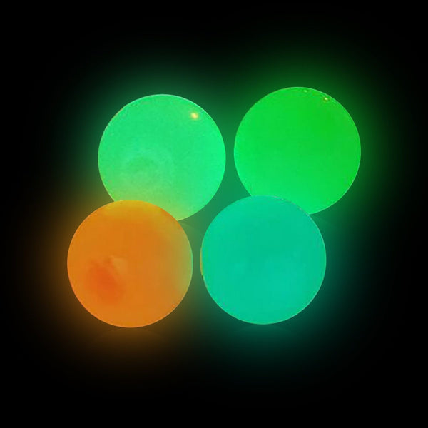 Glow-in-the-dark adhesive balls (set of 4)