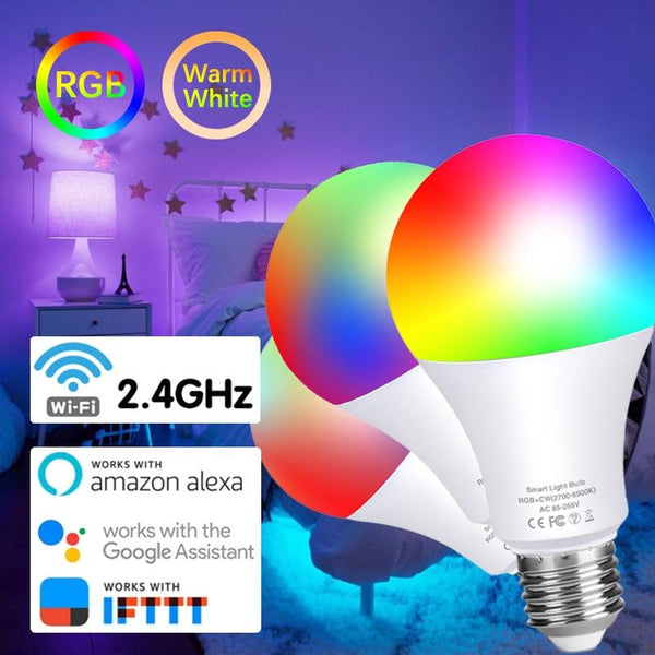 Smart Wifi Bluetooth LED Bulb RGB+ Lamp B22 E27