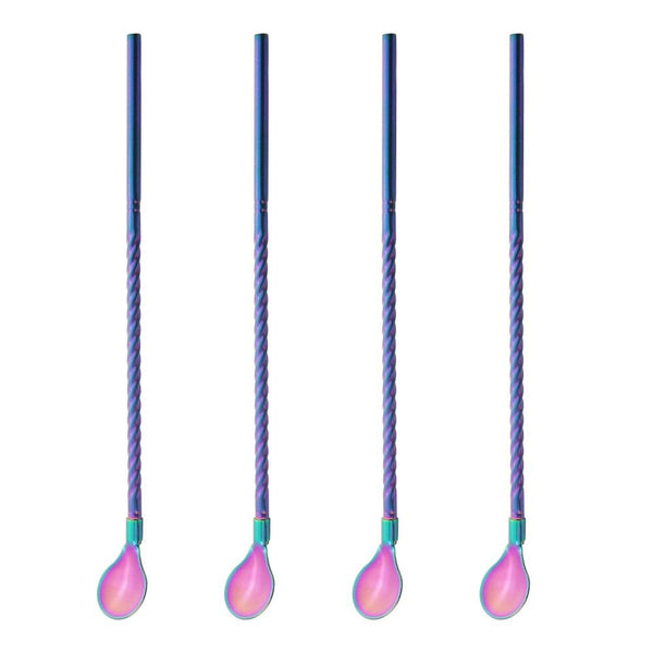 Stainless Steel Straw Spoon (4 Pieces)