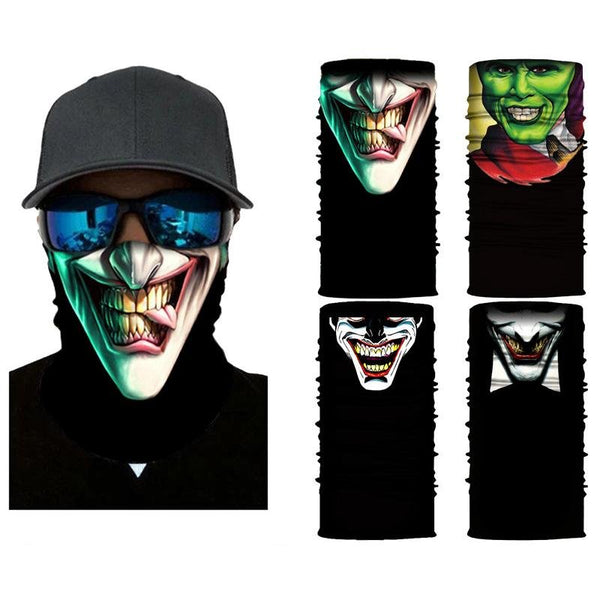 Half face mask bandana with funny face motif