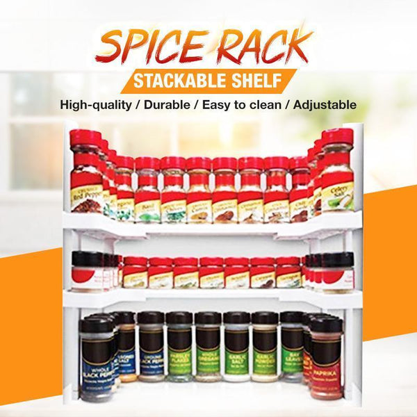 Adjustable spice rack for the cabinet