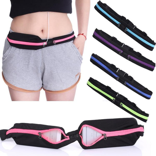 Running belt - hip belt with two pockets for jogging and traveling