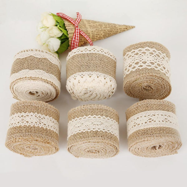 Vintage Jute Decorative Ribbon Lace (2m Roll)