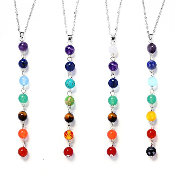 7 Chakra mixed stones necklace