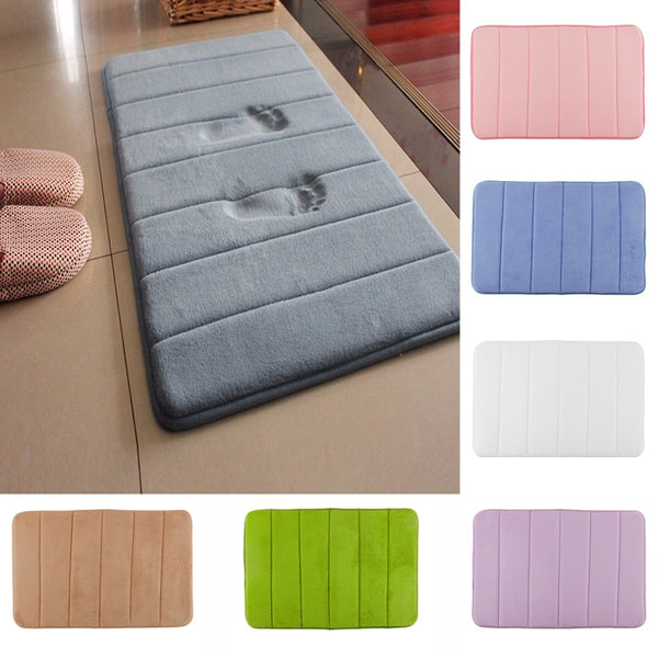 Flannel absorbent non-slip bathroom mat