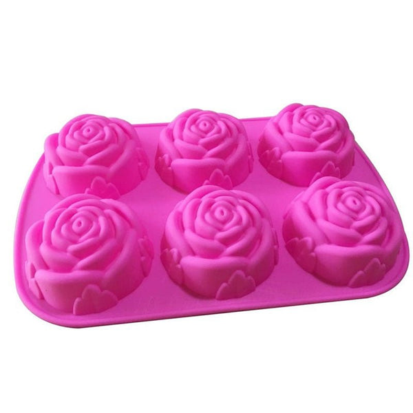 Ice Cube Tray in Rose Blossom Design (6 Pieces)