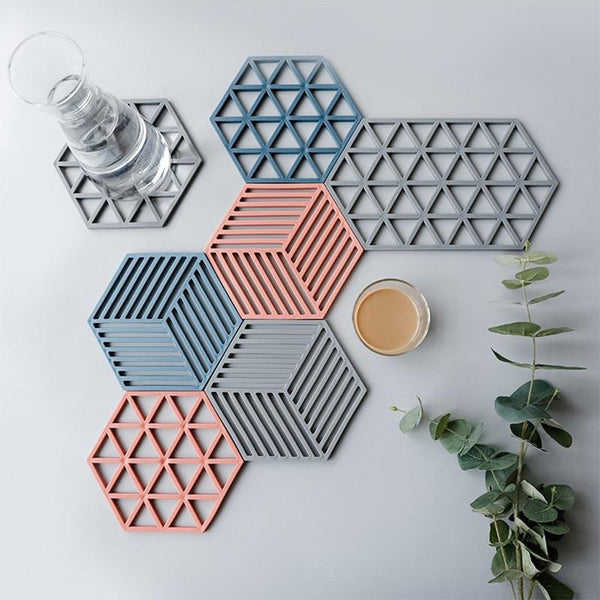 Table mat for pots & glasses Nordic Hexagon