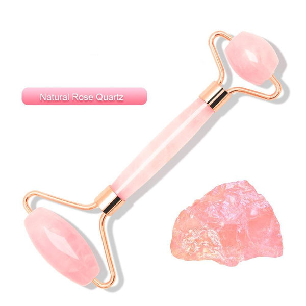 Jade & Rose Quartz Face Massage Roller