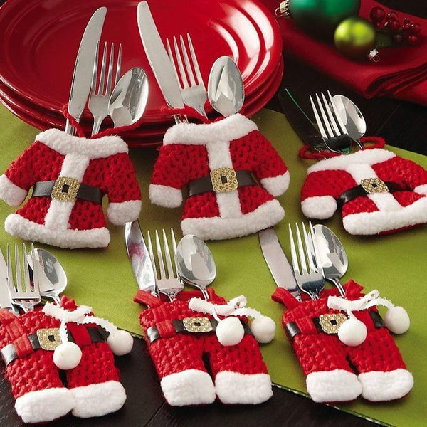 Santa Claus Cutlery Holder Bags