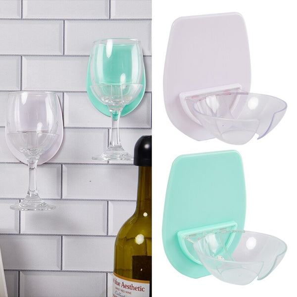 Self-adhesive bathroom sect & wine glass holder