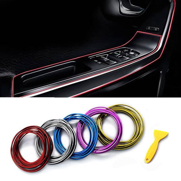 Car interior decorative strip for air conditioning, ventilation, and edges (5 meters)