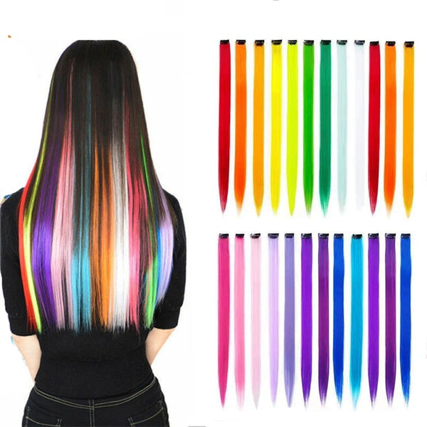 Bunte Clip Haarverlängerung Hair Extension Strähnen