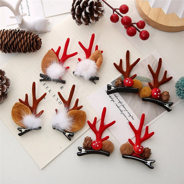 Christmas Reindeer Antler Hairpins