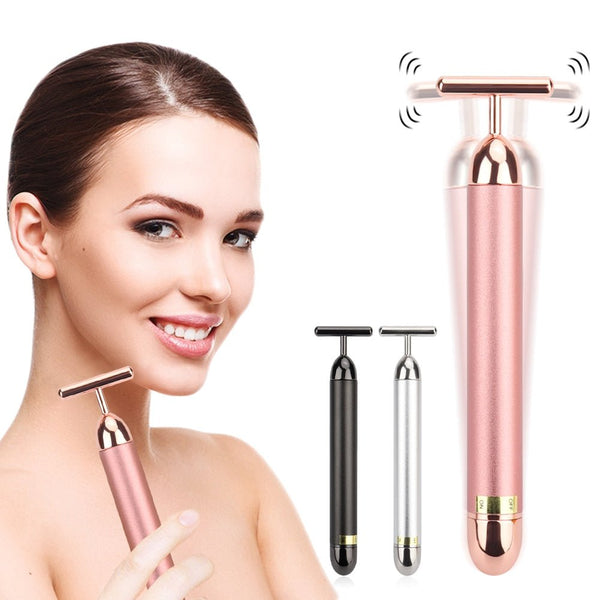 Vibrating T-Bar Facial Massage Roller