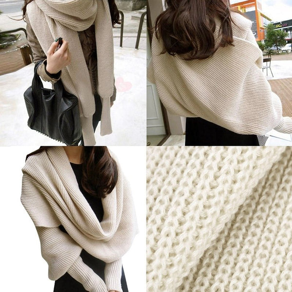 Scarf with sleeves