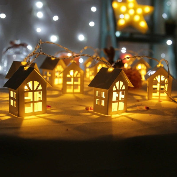 10-piece LED fairy lights house Christmas