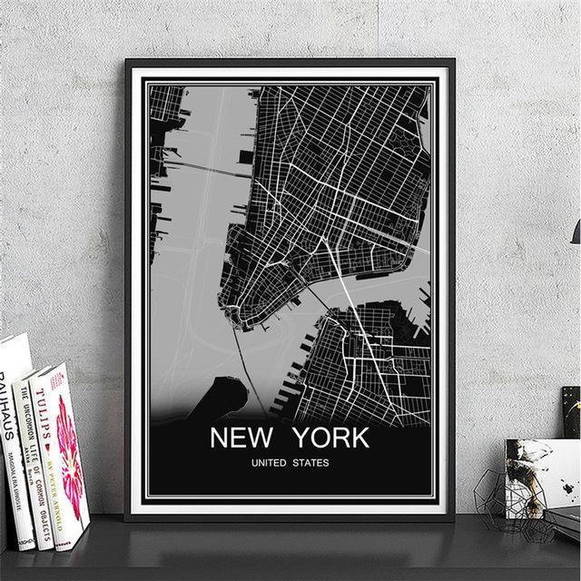  NEWYORK / 40x60cm Leinwand City Map München Öl Painting