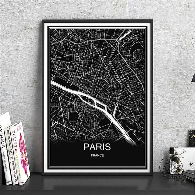  PARIS / 40x60cm Leinwand City Map München Öl Painting