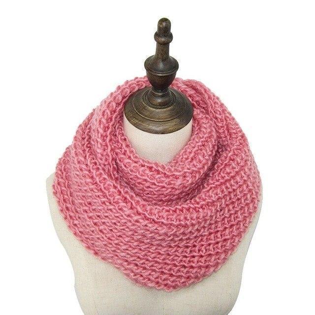  Pink Handgestrickter Loop Infinity Schlauchschal