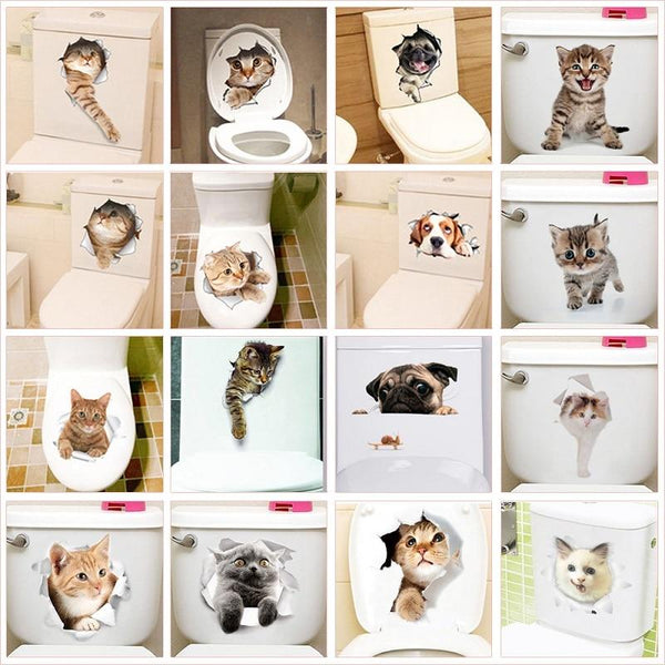 3D Katzen & Hunde Sticker Wandtattoo