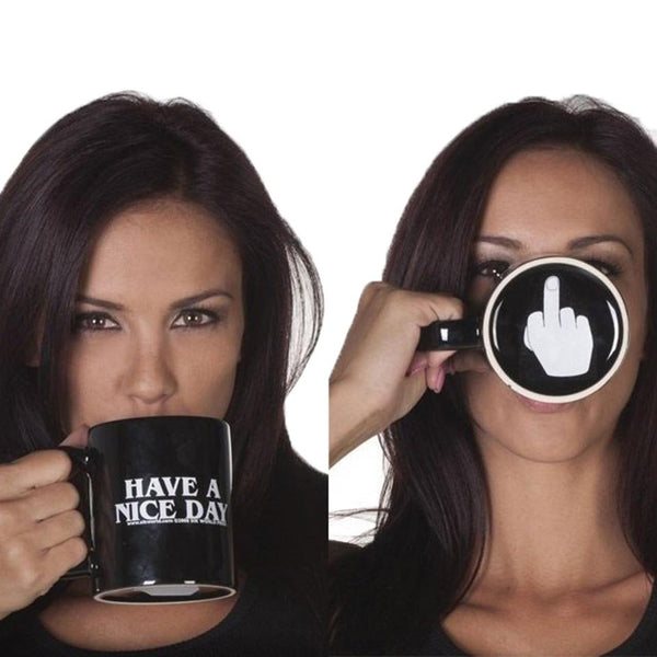 Have a nice day middle finger mug